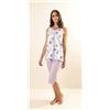 Gary Pigiama calibrato donna spalla larga pinocchietto Gary puro cotone Z55057CONF, GLICINE CHIARO
