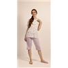 Gary Pigiama calibrato donna aperto mezza manica pinocchietto Gary puro cotone 5258CONF, VIOLETTA