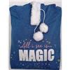 Venere Camicia da notte maxi maglia felpa donna cotone Venere Double Canotta 9620, BLU MELANGE