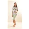 Gary Pigiama aperto mezza manica pinocchietto donna Jersey Gary Z55075, VERDINO