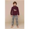 Noidinotte Pigiama bambina/o collo alto micropile Noidinotte Yuppie FE2272, BORDEAUX