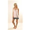 Gary Pigiama spallina stretta pantaloncino donna Jersey Gary Z55068, CREMA/OTTANIO