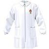 Siggi Grembiule asilo bianco bambino con zip Siggi ricamo Rap 4192, BIANCO