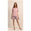 Gary Pigiama calibrato donna mezza manica pantaloncino Gary puro cotone 5273CONF, POLVERE