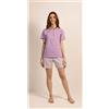 Gary Pigiama calibrato donna mezza manica pantaloncino Gary puro cotone 5273CONF, CICLAMINO