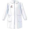 Siggi Grembiule asilo bambina con zip centrale Siggi made in Italy ricamo Pet 4178, BIANCO