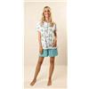 Gary Pigiama mezza manica pantaloncino donna Jersey Gary Z55036, ACQUA MARINA
