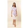 Gary Pigiama mezza manica pinocchietto donna Jersey Gary Z55035, VIOLETTA