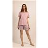 Gary Pigiama mezza manica pantaloncino donna Jersey Gary 5273, POLVERE