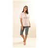 Gary Pigiama mezza manica pinocchietto donna Jersey Gary Z55067, CREMA/OTTANIO