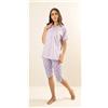 Gary Pigiama mezza manica pinocchietto donna Jersey Gary Z55105, GLICINE CHIARO