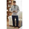Nottingham Pigiama lungo uomo Nottingham 100% cotone PG50213, GRIGIO