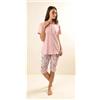 Gary Pigiama mezza manica pinocchietto donna Jersey Gary Z55095, POLVERE