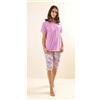 Gary Pigiama mezza manica pinocchietto donna Jersey Gary Z55095, GLICINE SCURO