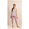 Gary Pigiama spalla larga pinocchietto donna Jersey Gary 5259, ROSA GLICINE