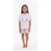 Gary Pigiama mezza manica pantaloncino bambina jersey puro cotone Gary R25061, ROSA CIPRIA