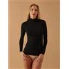Jadea Maglia da donna modello lupetto Jadea in cotone elasticizzato 4057, NERO