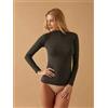 Jadea Maglia da donna modello lupetto Jadea in cotone elasticizzato 4057, GRIGIO