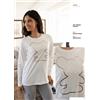 Nacshua Pigiama donna lungo Nacshua cotone Franca, BIANCO/GRIGIO