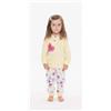 Gary Pigiama Gary neonata manica lunga puro cotone jersey bambina R10002, GIALLINO