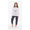 Gary Pigiama Gary cotone bambina manica lunga 2 bottoni R20006, BLU