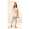 Gary Pigiama calibrato donna Jersey serafino Gary puro cotone Z50050CONF, CREMA