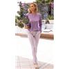 Bollicine Pigiama donna lungo Bollicine cotone Vega, BIANCO