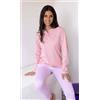 Bollicine Pigiama donna lungo Bollicine cotone Elvia, ROSA