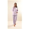 Gary Pigiama donna aperto Jersey Gary puro cotone Z50021, GLICINE CHIARO
