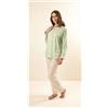 Gary Pigiama donna aperto Jersey Gary puro cotone Z50021, VERDINO