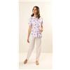 Gary Pigiama donna Jersey aperto Gary mezza manica pantalone lungo Z50033, ACQUA MARINA