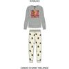 Hollywood Milano Pigiama donna Hollywood Milano serafino caldo cotone interlock PG45762, GRIGIO