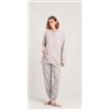 Gary Pigiama donna invernale collo serafino punto Milano Gary flanellato V50120CONF, BLU