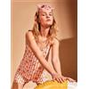Gisela Pigiama canotta top shorts donna in puro cotone Frida Kahlo Gisela 20415, Righe