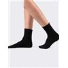 Meritex Confezione da 6 paia di calze donna in caldo cotone Meritex taglio vivo 3326, NERO