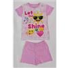 Disney Pigiama bambina cotone Disney Emoji corto 46329, ORCHIDEA