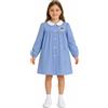 Disney Grembiule scuola elementare celeste bambina Disney ricamo Principesse Made in Italy G203, CELESTE