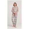 Gary Pigiama donna invernale serafino punto Milano Gary flanellato V50110, NETTARE