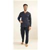 Gary Pigiama uomo aperto Gary calibrato jersey puro cotone Z60021CONF, BLU