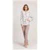 Gary Pigiama donna invernale serafino punto Milano Gary flanellato V50131, TABACCO