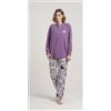 Gary Pigiama donna invernale serafino punto Milano Gary flanellato V50155, NETTARE