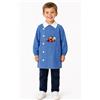Ambrosino Grembiule asilo bambino con abbottonatura laterale Ambrosino ricamo Formula1 R506, QUADRETTI AZZURRI