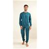 Gary Pigiama uomo lungo Jersey serafino Gary puro cotone Z60030, OTTANIO
