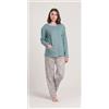 Gary Pigiama donna aperto invernale interlock Gary V50042, VERDE