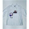 Ambrosino Grembiule asilo bambino con abbottonatura laterale Ambrosino ricamo Formula1 R506, BIANCO