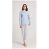 Gary Pigiama donna serafino invernale interlock Gary V50050, NEBBIA