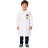 Disney Grembiule bianco asilo bambino con abbottonatura laterale ricamo Pokemon G301, BIANCO