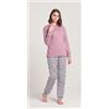 Gary Pigiama donna serafino invernale interlock Gary V50065, MALVA CHIARO