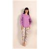 Gary Pigiama donna Jersey serafino Gary manica lunga pantalone lungo 5342, GLICINE SCURO