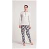 Gary Pigiama donna serafino invernale interlock Gary V50075, TORTORA